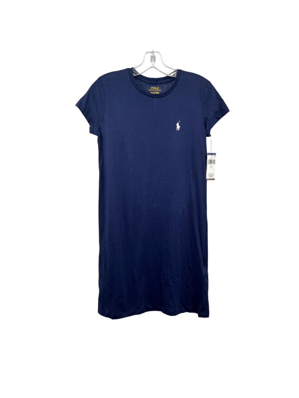 Polo Ralph Lauren T-Shirt Dress Navy/White Short Sleeve Womens Size Small New